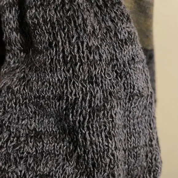 Free People Womens Sweater Peplum Polo Small Colorblock Open Knit Relaxed Boho - Picture 2 of 7